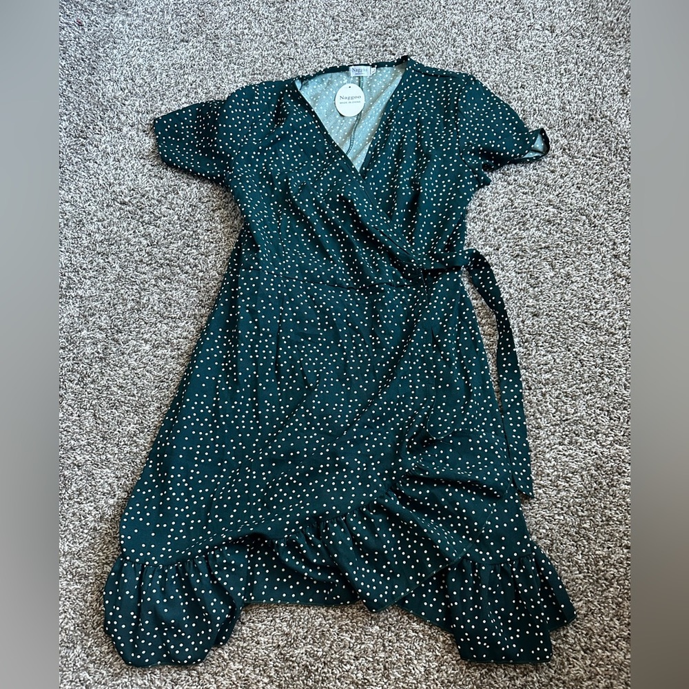 NWT Polka Dot Print Wrap Dress